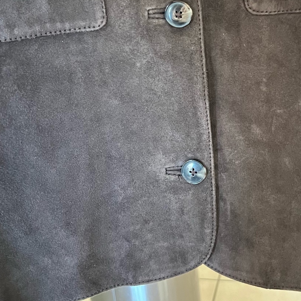 Madewell Stitched-Collar Shirt-Jacket in Suede Dark Carob S - Picture 15 of 16